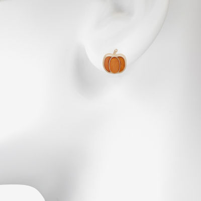 Bijoux Bar Delicates Halloween Two Tone Witch Hat & Pumpkin Womens 2 Pair Earring Set