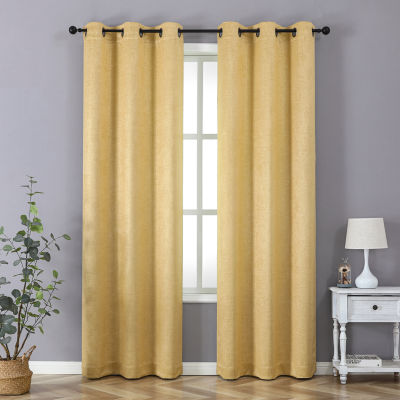 Regal Home Vista Embossed Grommet Top Energy Saving Blackout Set of 2 Curtain Panel