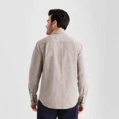 mutual weave Mens Long Sleeve Regular Fit Button-Down Shirt