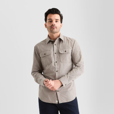 mutual weave Mens Long Sleeve Regular Fit Button-Down Shirt