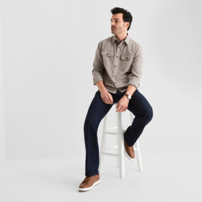mutual weave Mens Long Sleeve Regular Fit Button-Down Shirt
