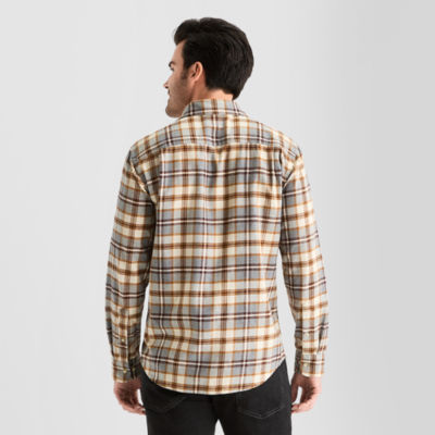 mutual weave Mens Long Sleeve Regular Fit Flannel Shirt