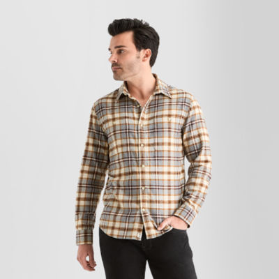mutual weave Mens Long Sleeve Regular Fit Flannel Shirt