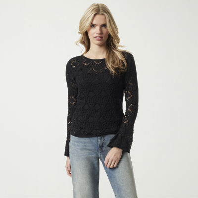 JS Jessica Simpson Womens Round Neck Long Sleeve Pullover Sweater