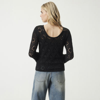 JS Jessica Simpson Womens Round Neck Long Sleeve Pullover Sweater