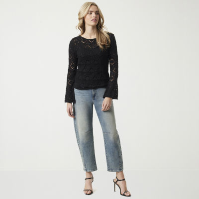 JS Jessica Simpson Womens Round Neck Long Sleeve Pullover Sweater