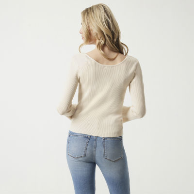 JS Jessica Simpson Womens Round Neck Long Sleeve Pullover Sweater
