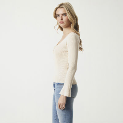JS Jessica Simpson Womens Round Neck Long Sleeve Pullover Sweater