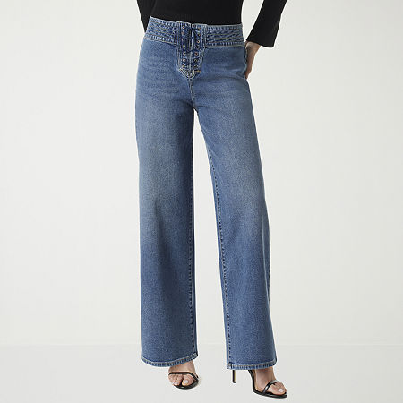 JS Jessica Simpson Womens High Rise Trouser, 12, Blue