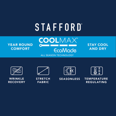 Stafford Coolmax All Season Ecomade Mens Big and Tall Stretch Fabric Classic Fit Pleated Front Suit Pant