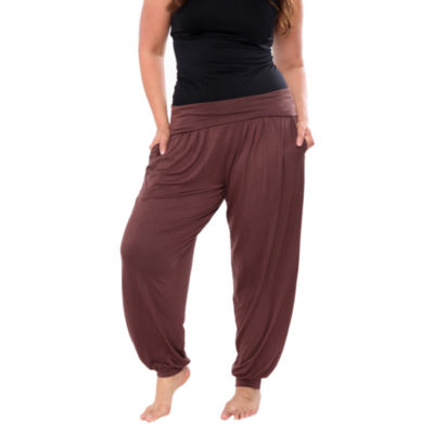 White Mark Harem Womens Cuffed Plus Knit Jogger Pant