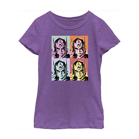 Little & Big Girls Crew Neck Short Sleeve Thor Graphic T-Shirt, X-large, Purple