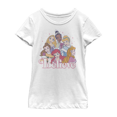 Disney Little & Big Girls Crew Neck Princess Short Sleeve Graphic T ...