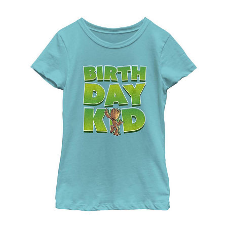Little & Big Kid Girls Crew Neck Short Sleeve Regular Fit Guardians of the Galaxy Graphic T-Shirt, X-small, Blue