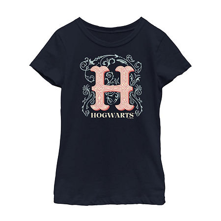 Little & Big Girls Crew Neck Short Sleeve Harry Potter Graphic T-Shirt, Medium, Blue