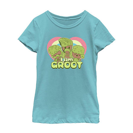 Little & Big Girls Crew Neck Short Sleeve Guardians of the Galaxy Graphic T-Shirt, X-small, Blue