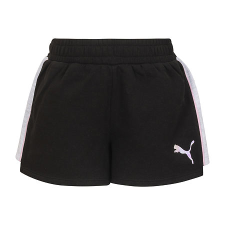 PUMA Big Girls Running Short, 12-14 (l), Black