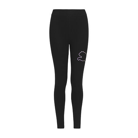 PUMA Big Girls Full Length Leggings, Xl (16), Black