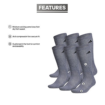 adidas 6 Pair Crew Socks Mens - JCPenney