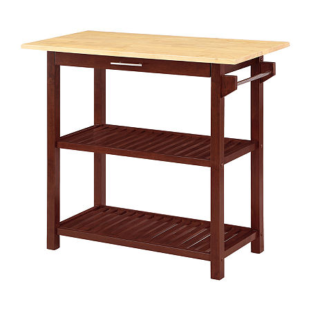 Designs2go Wood-Top Kitchen Island, One Size, Brown