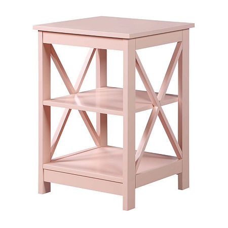 Oxford End Table With Shelves, One Size, Pink