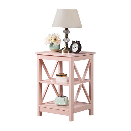 Oxford End Table With Shelves, One Size, Pink