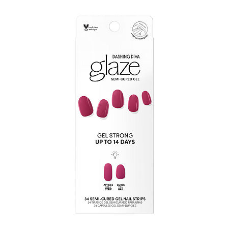 Dashing Diva Glaze Nail Strips Nail Appliques, One Size, Pink