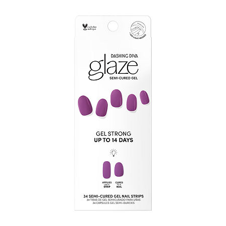 Dashing Diva Glaze Nail Strips Nail Appliques, One Size, Purple