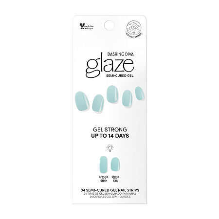 Dashing Diva Glaze Nail Strips Nail Appliques, One Size, Green