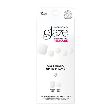 Dashing Diva Glaze Tone Up White Nail Pedi Strips Nail Appliques, One Size, Beige -  97209920018
