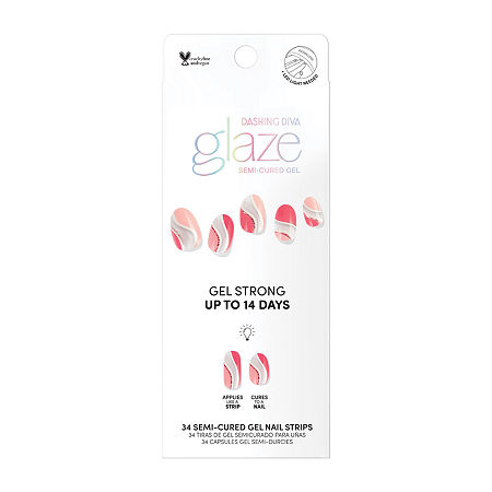 Dashing Diva Glaze Art Nail Strips Nail Appliques, One Size, Orange