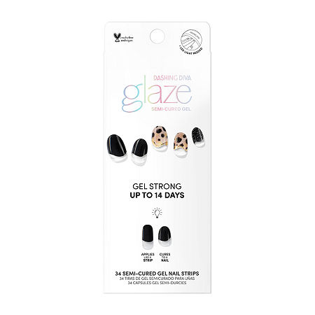 Dashing Diva Glaze Art Nail Strips Nail Appliques, One Size, Brown