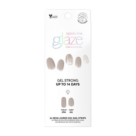 Dashing Diva Glaze Art Nail Strips Nail Appliques, One Size, Gray