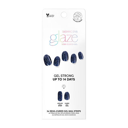 Dashing Diva Glaze Art Nail Strips Nail Appliques, One Size, Blue