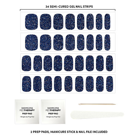 Dashing Diva Glaze Art Nail Strips Nail Appliques, One Size, Blue