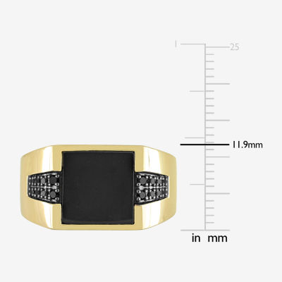 Mens 1/10 CT. T.W. Genuine Black Onyx 10K Gold Fashion Ring