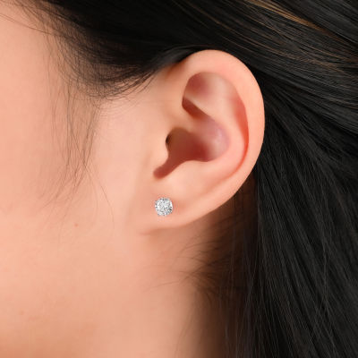 Womens Cubic Zirconia Sterling Silver Ball 3 Pair Earring Set