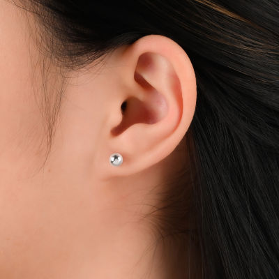 Womens Cubic Zirconia Sterling Silver Ball 3 Pair Earring Set