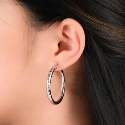 Sterling Silver 38mm Hoop Earrings