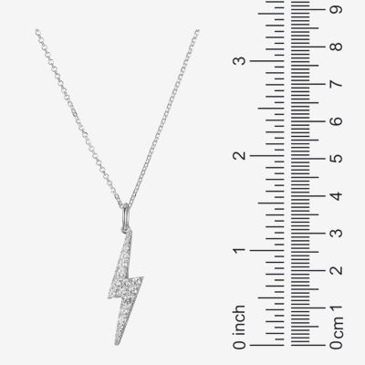 Womens 1/ CT. T.W. Cubic Zirconia Sterling Silver Round Pendant Necklaces
