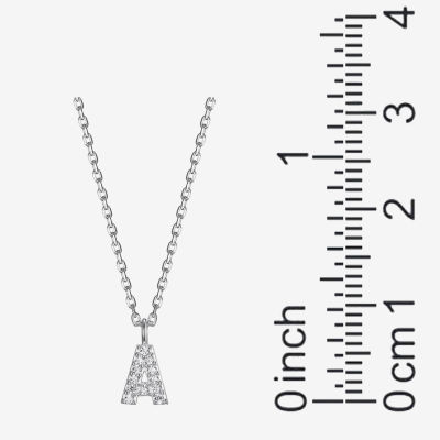 Womens Diamond Accent Cubic Zirconia Sterling Silver Round Pendant Necklaces