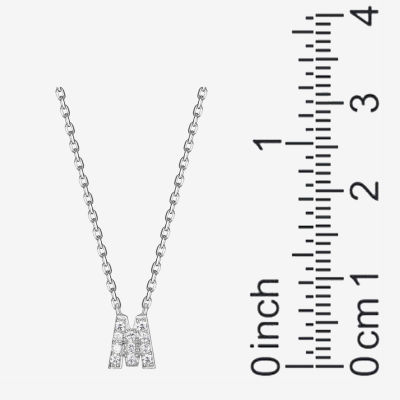 Womens 1/ CT. T.W. Cubic Zirconia Sterling Silver Round Pendant Necklaces