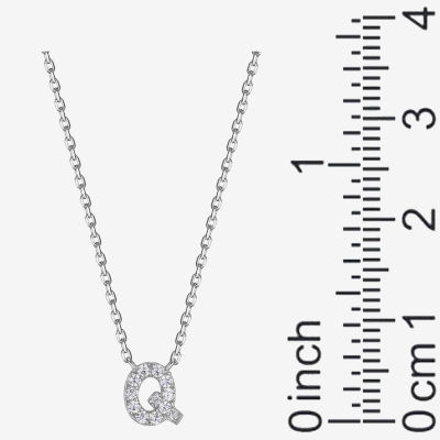 Womens 1/ CT. T.W. Cubic Zirconia Sterling Silver Round Pendant Necklace