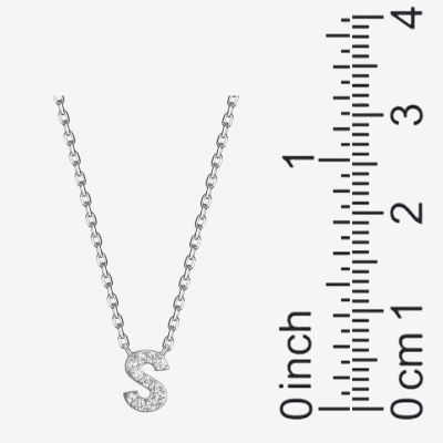 Womens Diamond Accent Cubic Zirconia Sterling Silver Round Pendant Necklace