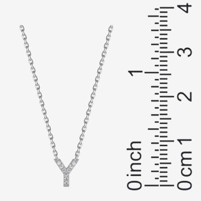 Womens Diamond Accent Cubic Zirconia Sterling Silver Pendant Necklace