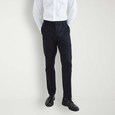 Mens Slim Fit Flat Front Pant