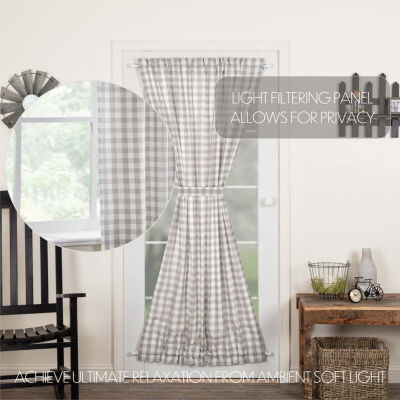 Vhc Brands Annie Check Light-Filtering Rod Pocket Single Door Panel Curtain