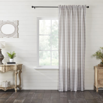 Vhc Brands Annie Check Light-Filtering Rod Pocket Single Curtain Panel