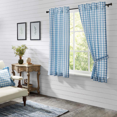 Vhc Brands Annie Check Rod Pocket Light-Filtering Set of 2 Curtain Panel