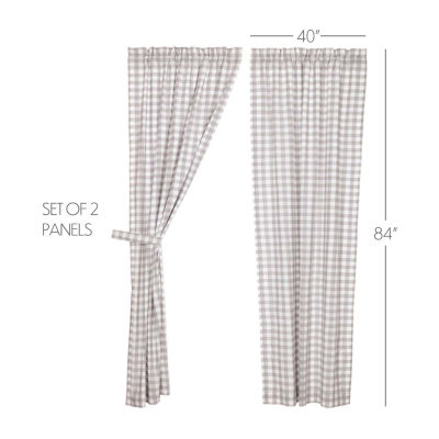 Vhc Brands Annie Check Rod Pocket Light-Filtering Set of 2 Curtain Panel